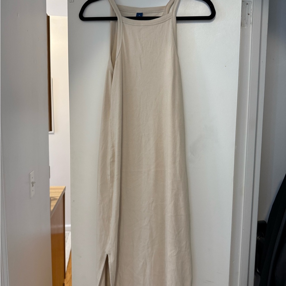 Elegant Cream Sleeveless Dress
